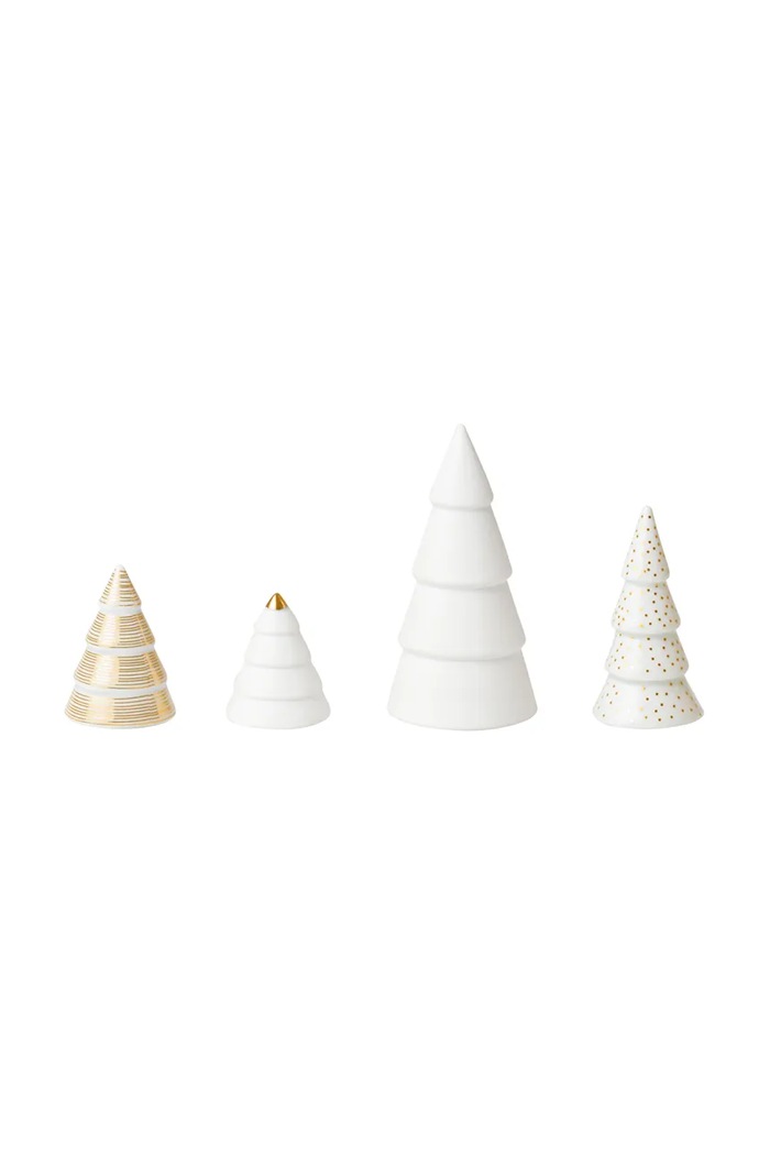 Raeder Zestaw figurek świątecznych Fir 4 x 8 cm 4-pack biały C92525