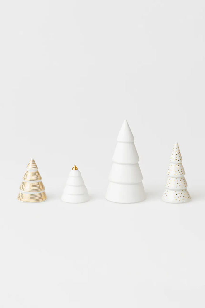 Raeder Zestaw figurek świątecznych Fir 4 x 8 cm 4-pack C92525 biały AA00