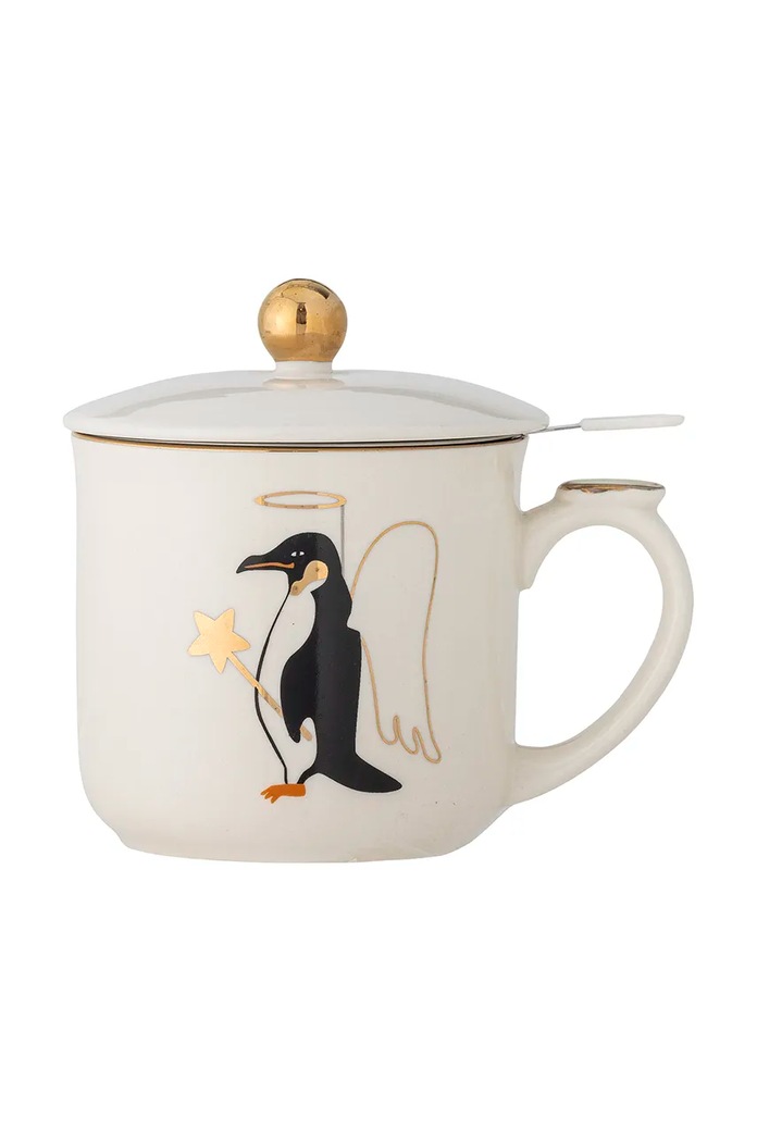 Чаша с капак Bloomingville Valentin Mug 300 ml жълт 82062567