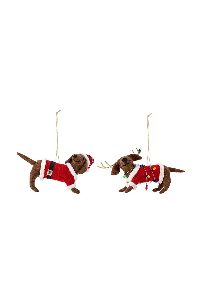 Bloomingville Декоративна висулка Bloomingville Monty Ornament (2 броя) кафяв 82061101