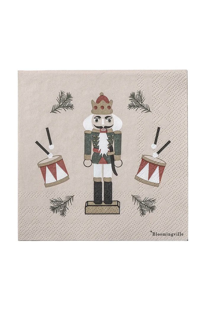 Σετ διακοσμητικών πετσετών Bloomingville Jolly Napkin 20-pack πράσινο 82062561