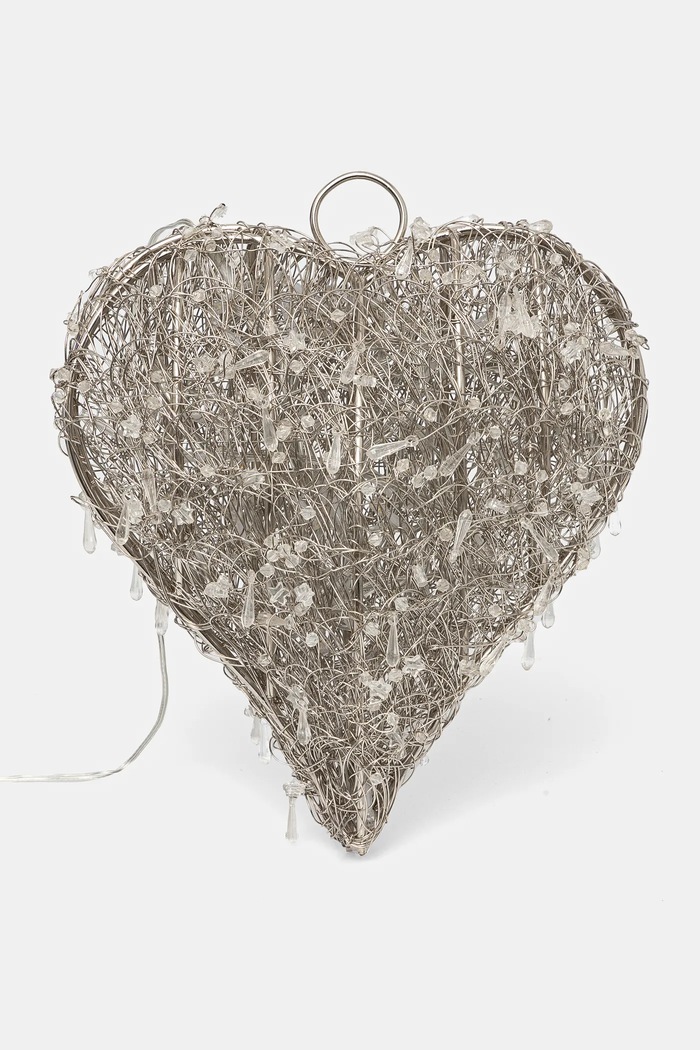 Led коледна украса home & lifestyle 12 x 27 x 25 cm сребърен 159857.HEART