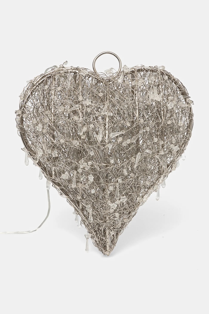 Led коледна украса home & lifestyle 12 x 27 x 25 cm сребърен 159857.HEART
