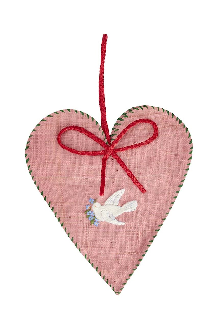 Vianočná dekorácia Rice Large Heart Raffia Christmas viacfarebná RAFOR.HEA