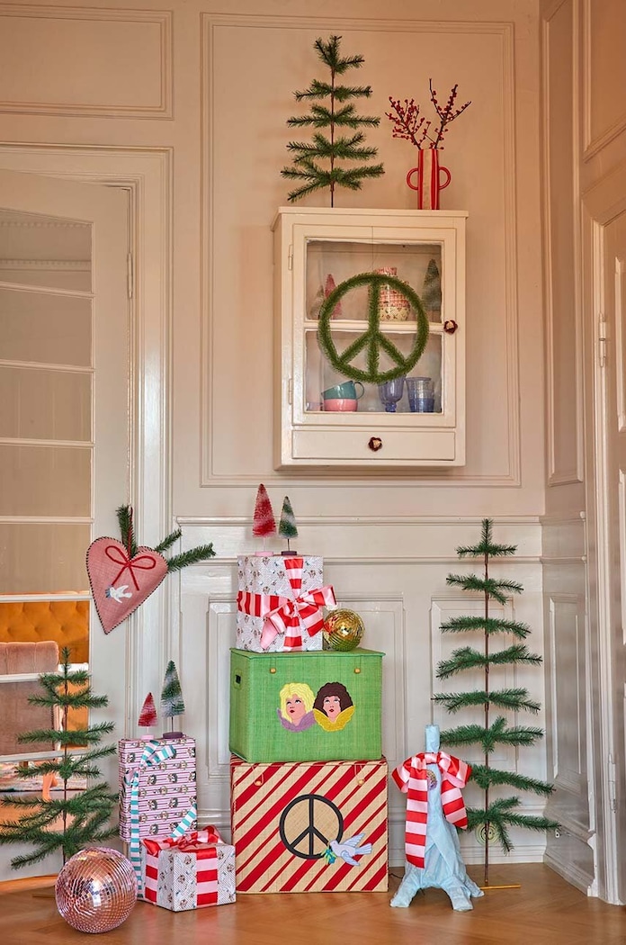 Vianočná dekorácia Rice Large Heart Raffia Christmas viacfarebná RAFOR.HEA