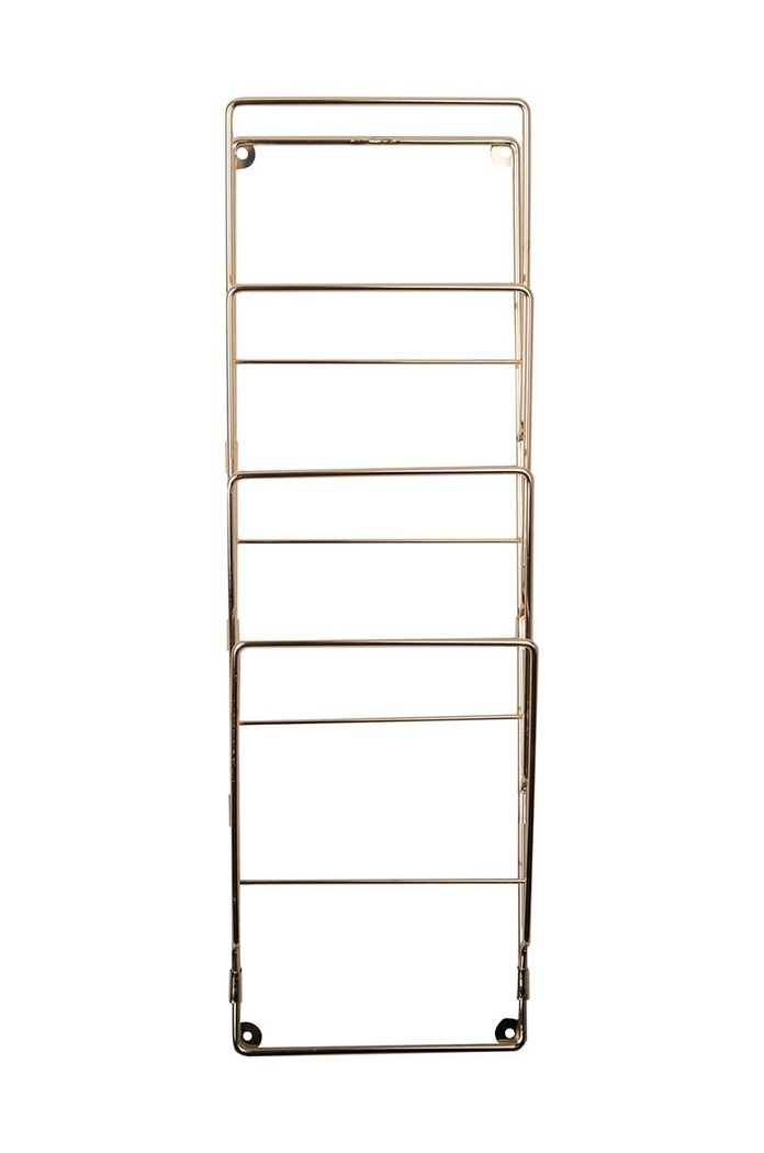 Living și dormitor Present Time suport de ziar pentru perete Rack Wire CR120GD multicolor