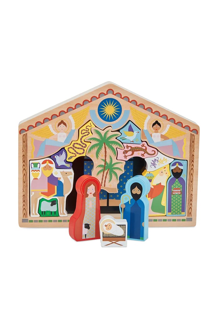 &k amsterdam puzzle din lemn cu nașterea domnului The Crib multicolor P12.01