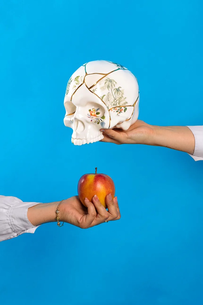 Декоративна фигурка Seletti Kintsugi Skull 09943