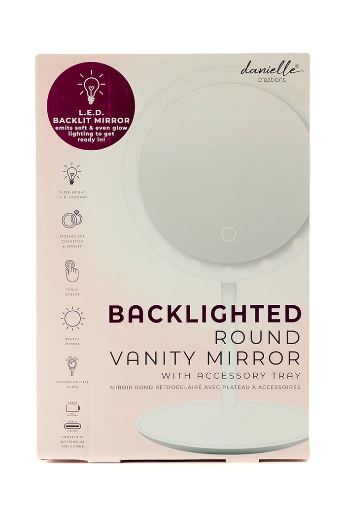 Баня Козметично огледало с led подсветка Danielle Beauty Round Backlit Mirror DC7070BLW многоцветен