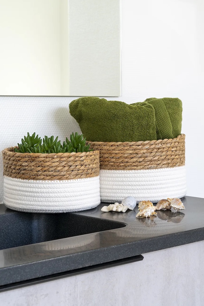 House Nordic zestaw koszy do przechowywania Tanta 2-pack 4401531 biały