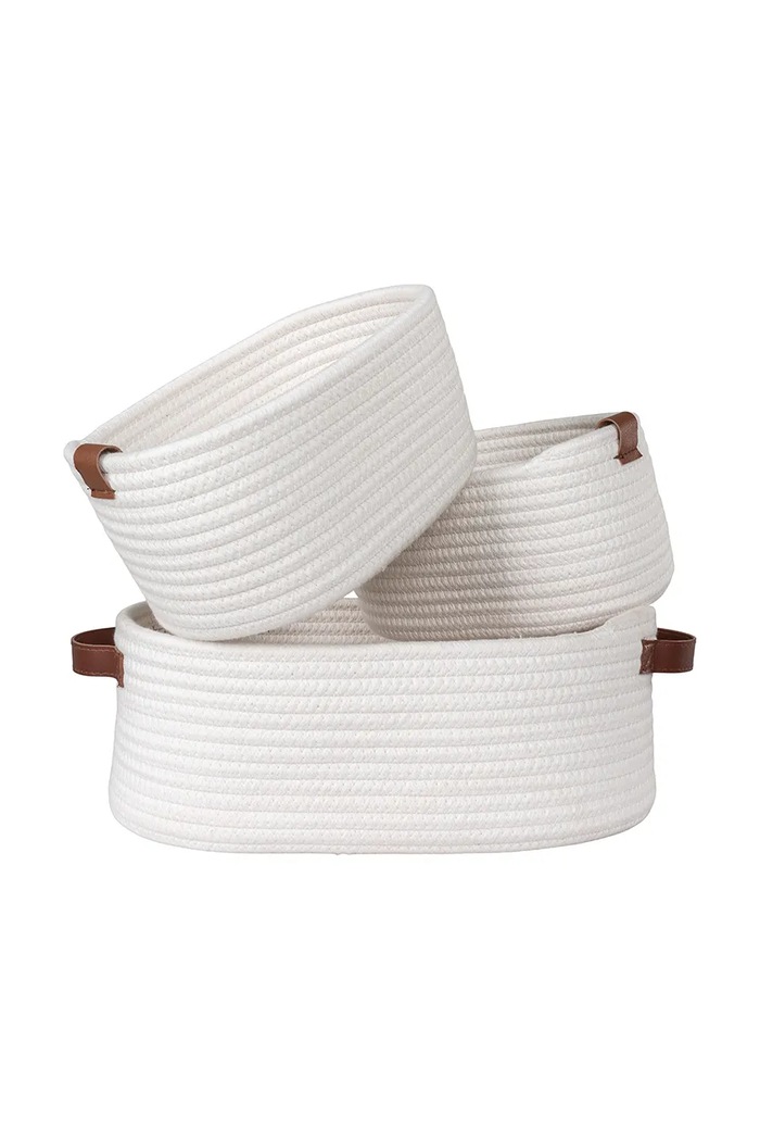 Obývací pokoj a ložnice Sada úložných košů House Nordic Jarana 3-pack 4401532 bílá