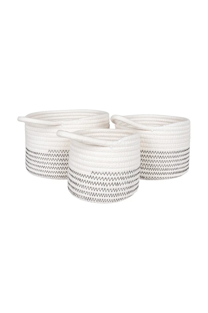 House Nordic zestaw koszy do przechowywania Algar 3-pack 4401533 biały AA00