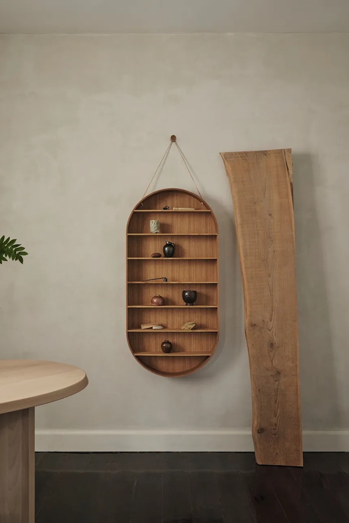 Salon i sypialnia Ferm Living półka ścienna Oval Dorm 1104270278 brązowy