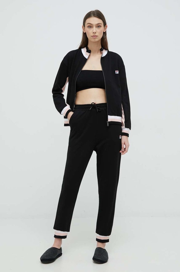 Fila dres lounge bawełniany wzorzyste czarny FPW4097
