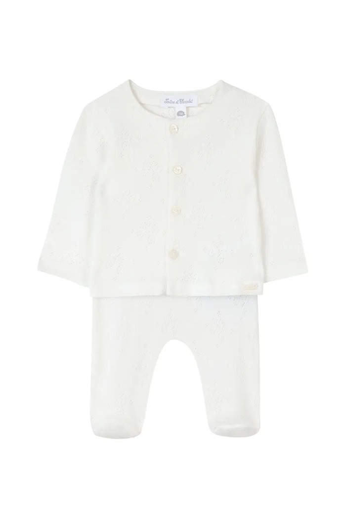 Komplet za bebe Tartine et Chocolat pletivo bijela T936000