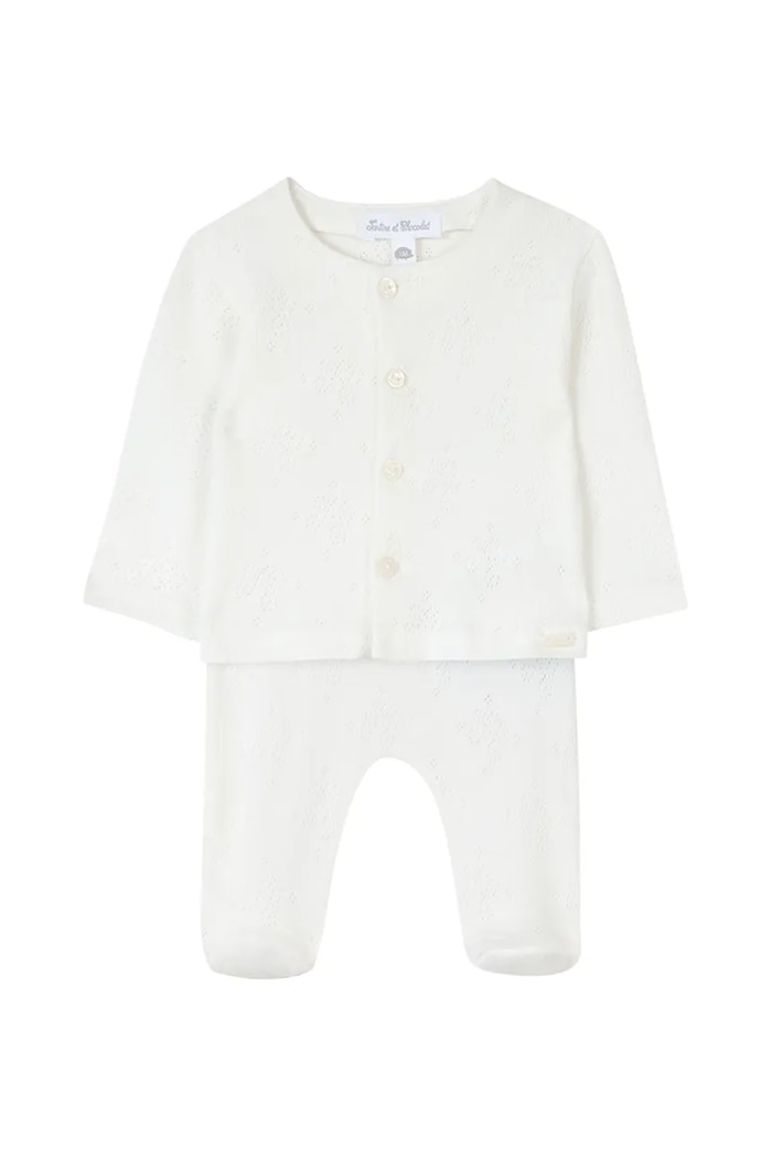 Komplet za bebe Tartine et Chocolat pletivo bijela T936000