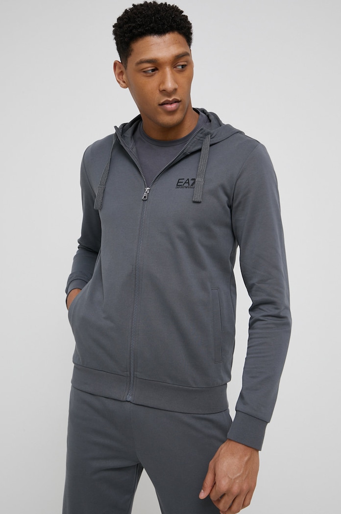 Bavlnená tepláková súprava EA7 Emporio Armani 8NPV80.PJ05Z sivá SS24