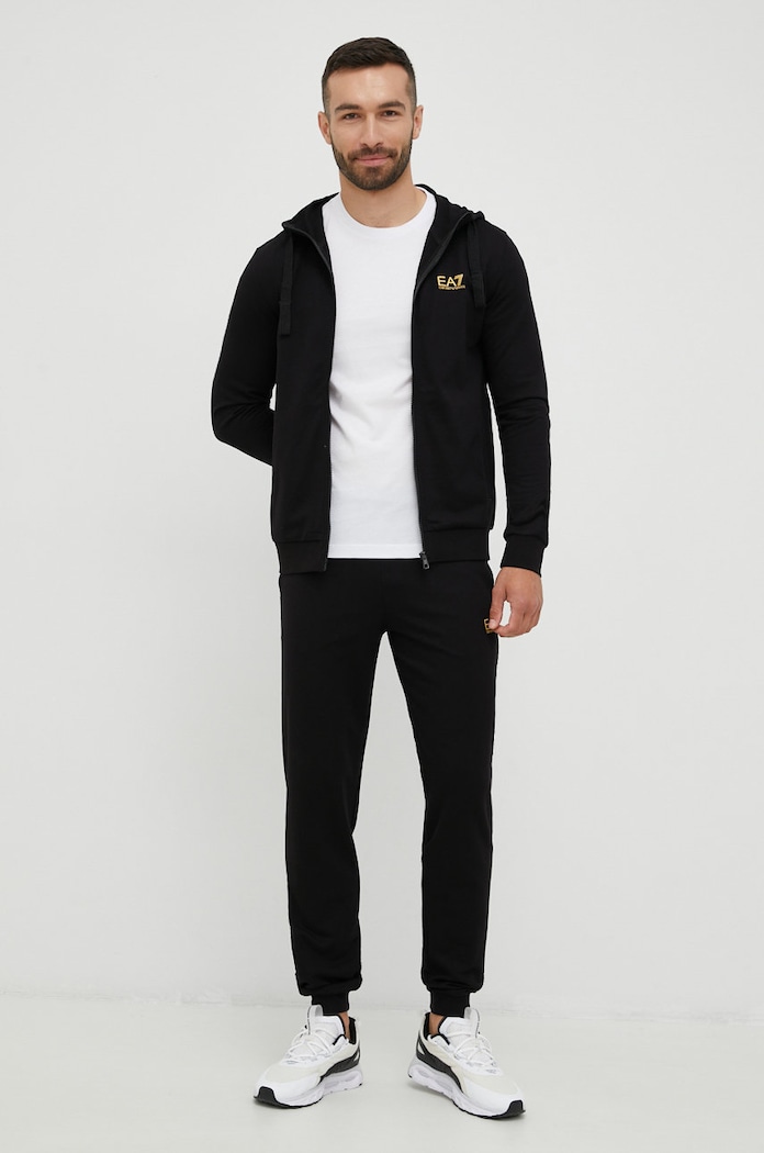 EA7 Emporio Armani dres bawełniany bawełna czarny 8NPV80.PJ05Z
