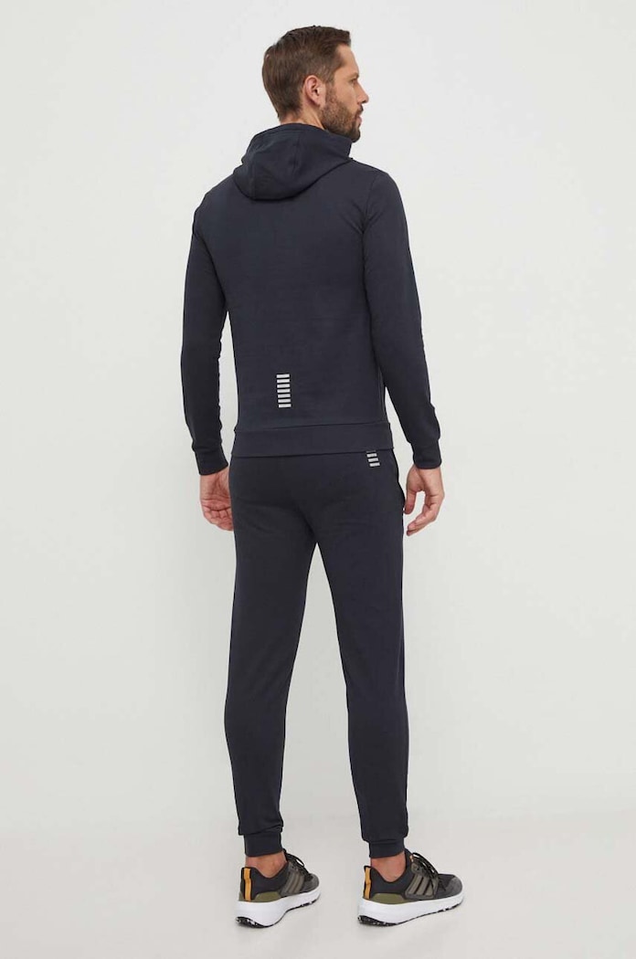 Bavlněná tepláková souprava EA7 Emporio Armani 8NPV81.PJ05Z námořnická modř SS24