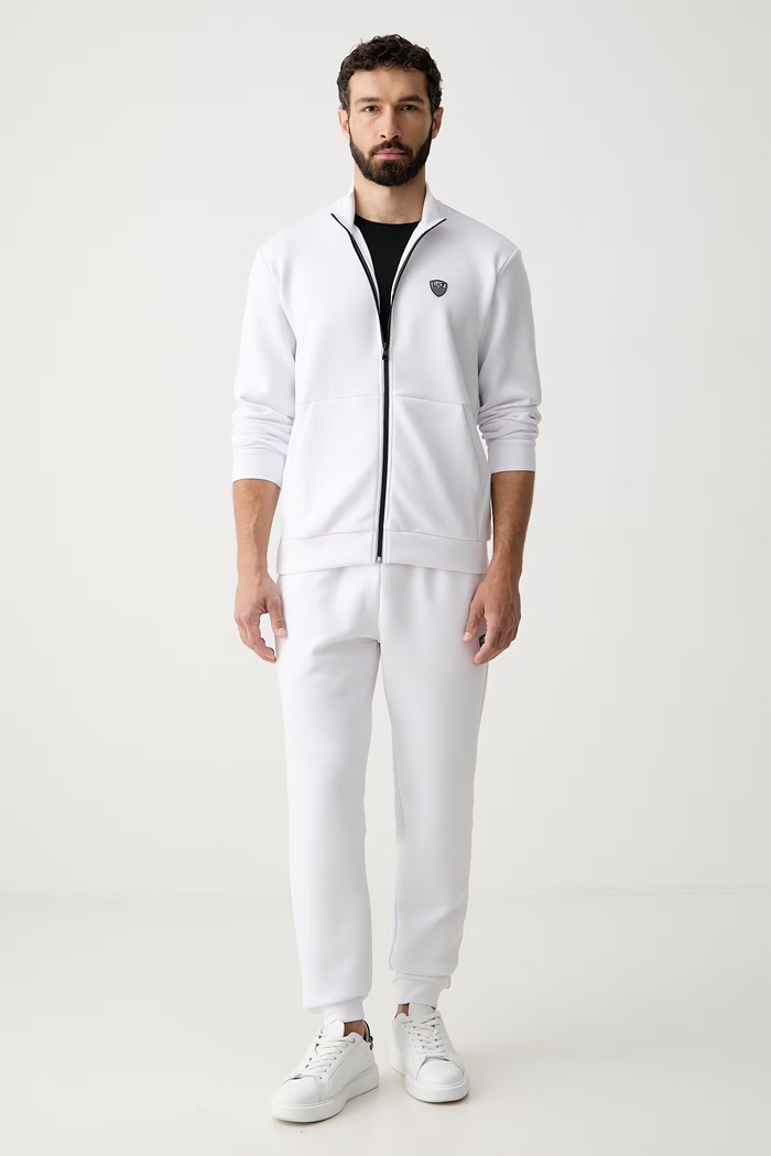 EA7 Emporio Armani compleu de trening pentru bărbați cu vâscoză alb 8NPV56.PJ4EZ