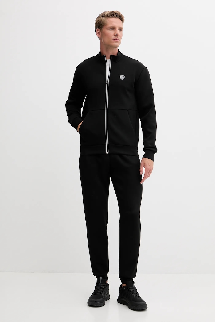 EA7 Emporio Armani спортен комплект анцуг мъжки с вискоза трикотаж черен 8NPV56.PJ4EZ