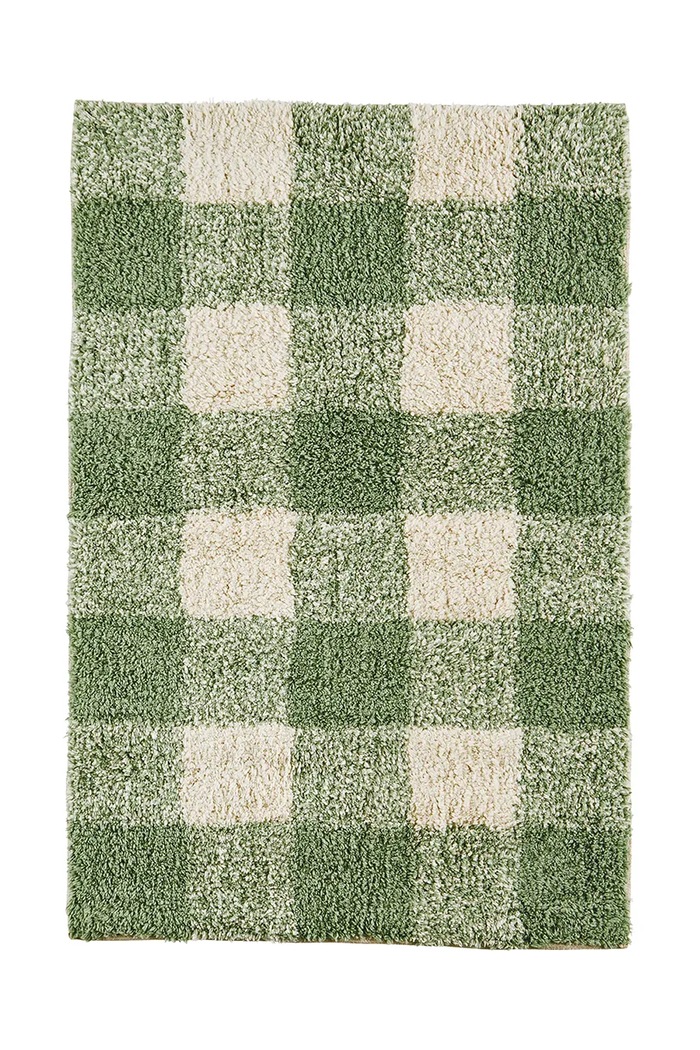 Kopalniška preproga Madam Stoltz Checked Tufted zelena PI.13821.A