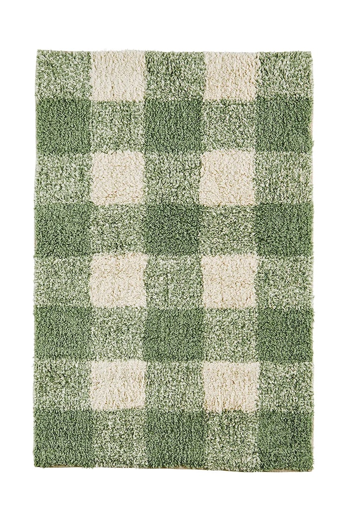 Kopalniška preproga Madam Stoltz Checked Tufted zelena PI.13821.A