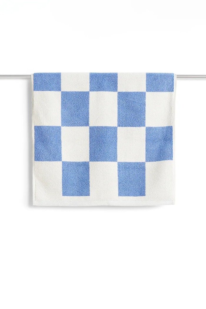 Βαμβακερό χαλάκι μπάνιου HAY Check 50 x 90 cm μπλε AE739.E153.AB72