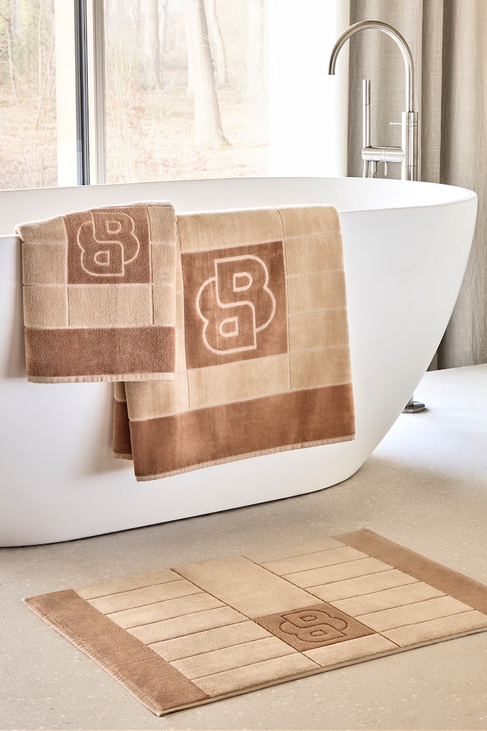 Bagno BOSS Tappetto da bagno in cotone DOUBLEB Beige 50 x 70 cm 1072575 beige