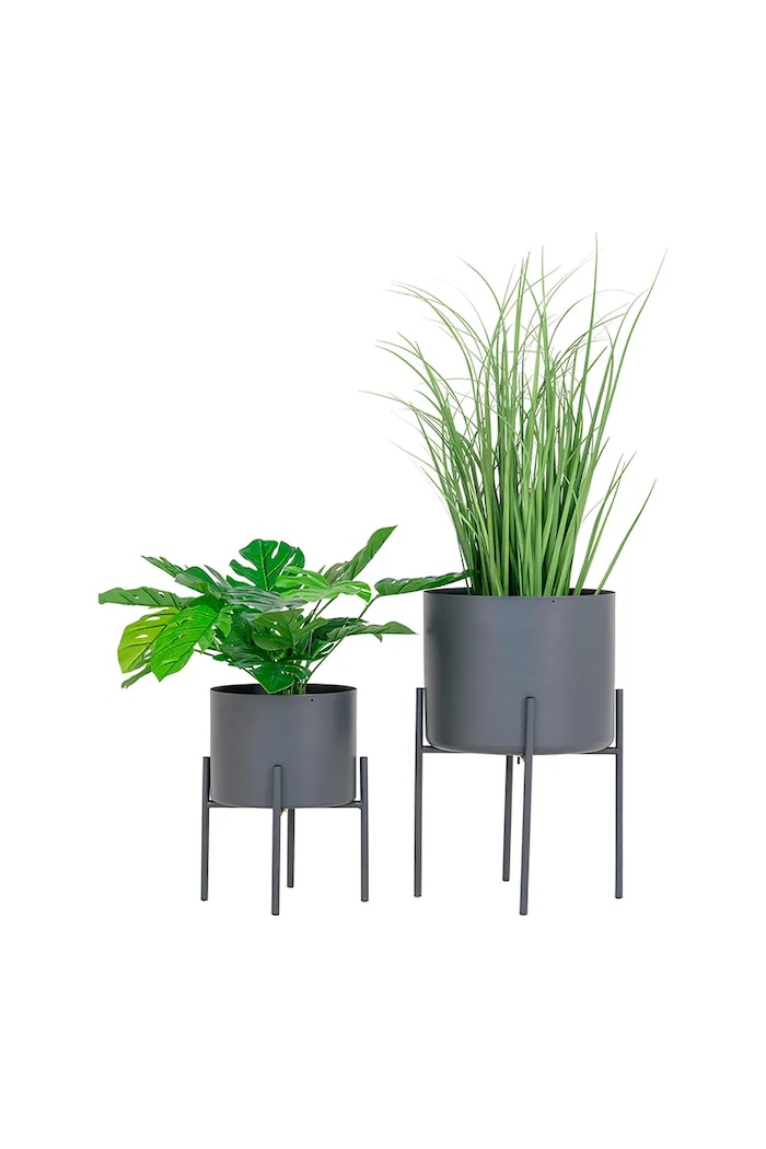 House Nordic un set de capace pentru ghivece cu rame Pavia O 21/26 cm 2-pack 9001175 gri AA00