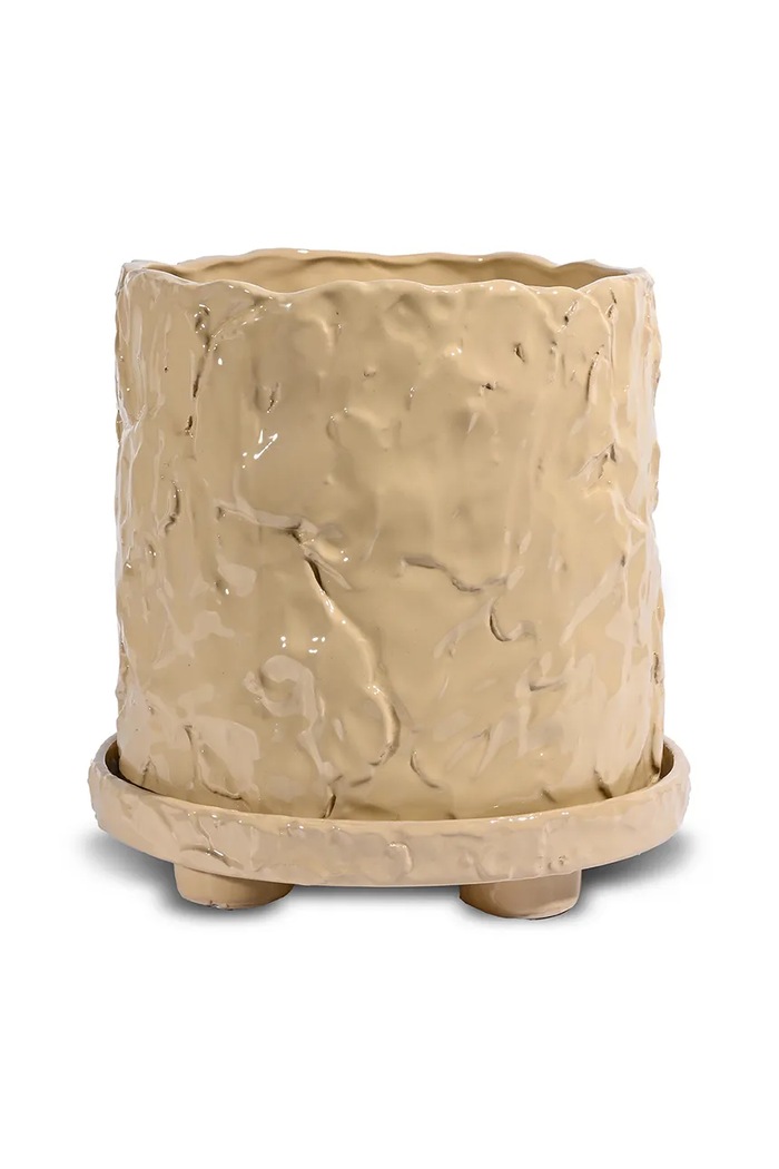 Kvetináč s podšálkou Byon Muddy L/23 x 23,5 cm x Emma Widell béžová 5295303413