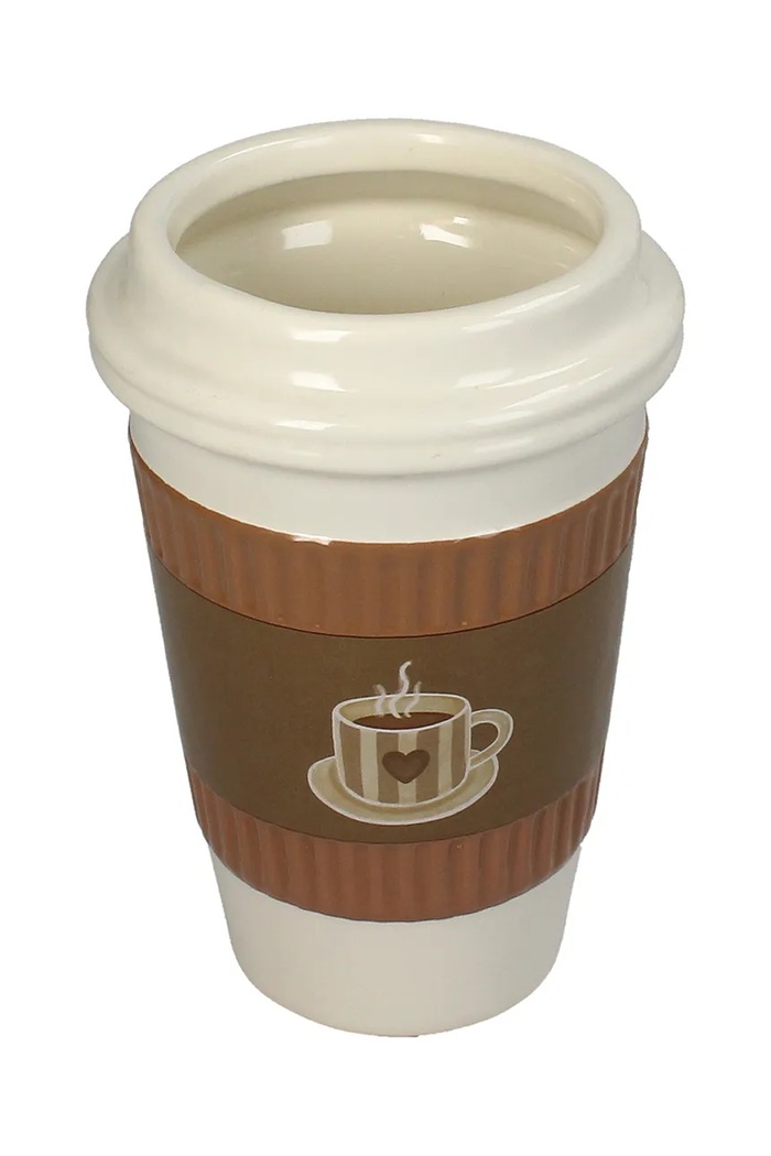 home & lifestyle mască de ghiveci Coffee Cup 16,5 x 11 x 11 cm multicolor KAL.8439