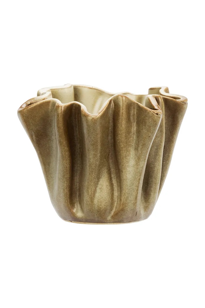 Madam Stoltz mască pentru ghiveci decorativă din gresie 14 x 12 cm bej HY25231.14