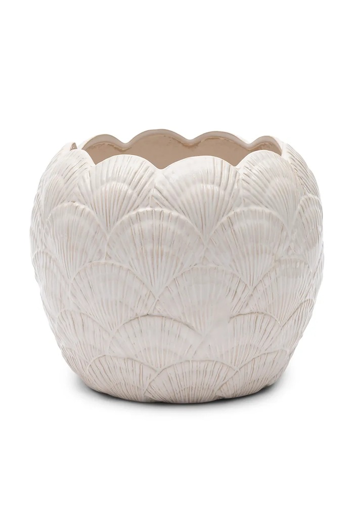 Riviera Maison osłonka na doniczkę z ceramiki 24 x 20 cm biały 559350
