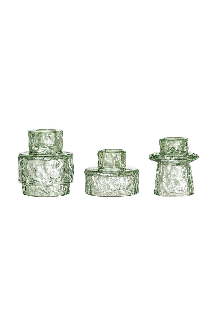 Bloomingville świecznik dekoracyjny Delphia 3-pack zielony 82061711