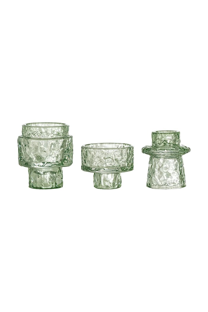 Bloomingville świecznik dekoracyjny Delphia 3-pack 82061711 zielony AA00