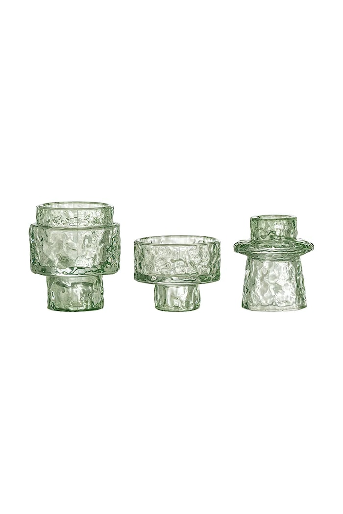Bloomingville świecznik dekoracyjny Delphia 3-pack 82061711 zielony AA00