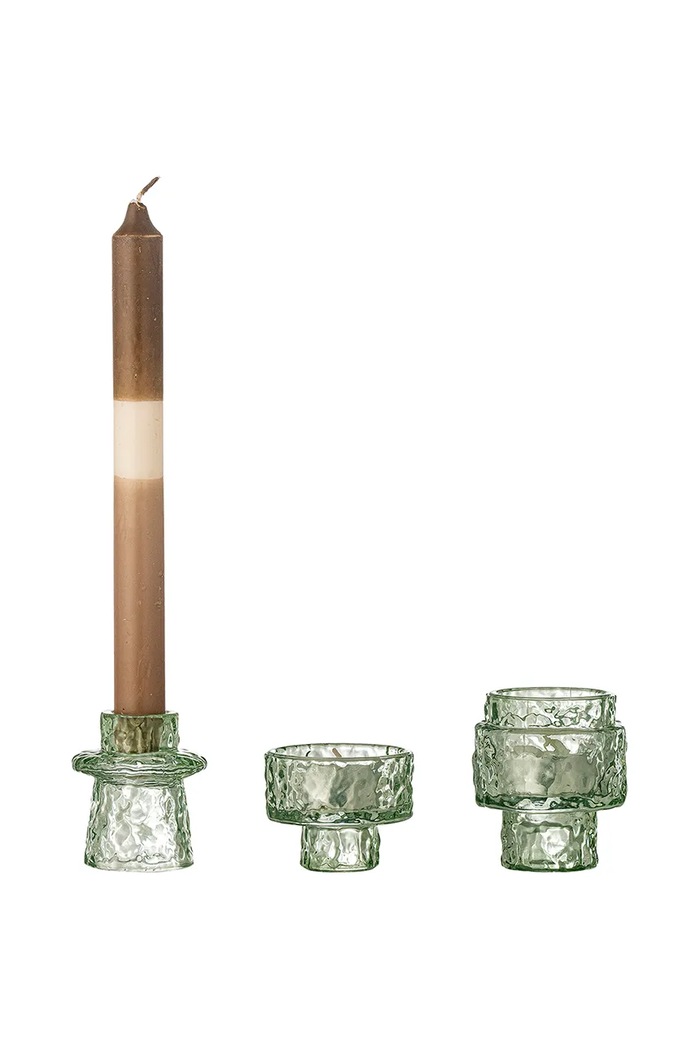Bloomingville świecznik dekoracyjny Delphia 3-pack zielony 82061711