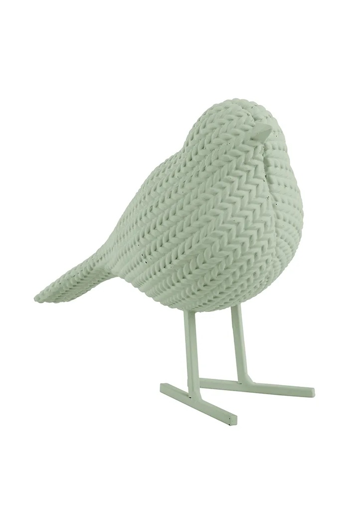 Present Time Figurină decorativă Statue Knitted Bird Small PT4225GR verde AA00
