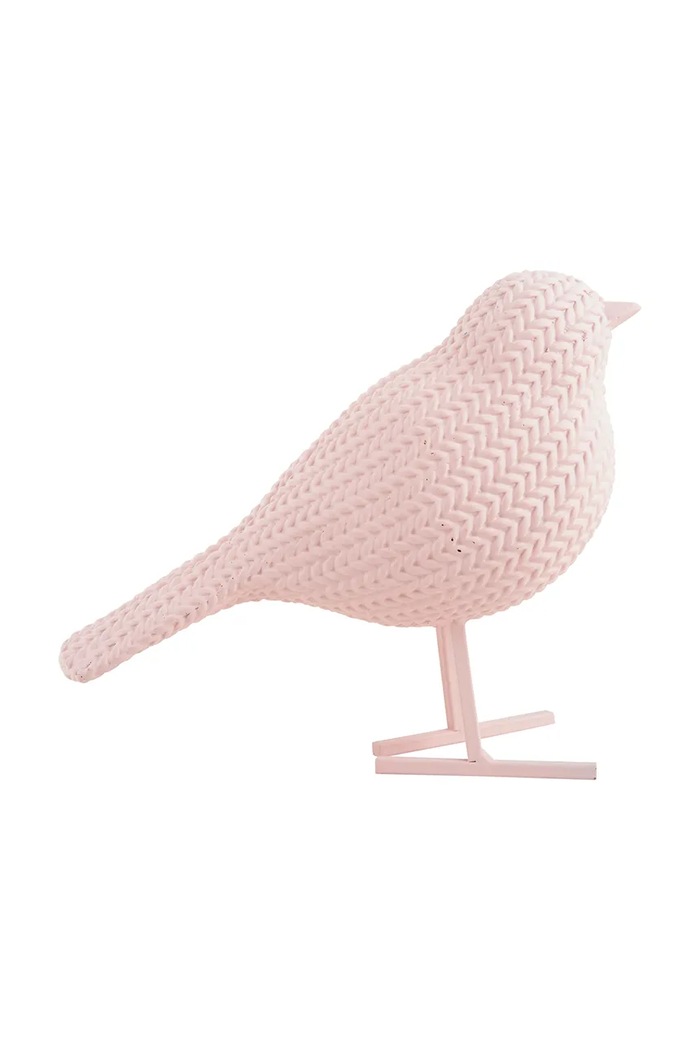 Salon i sypialnia Present Time figurka dekoracyjna Statue Knitted Bird Small PT4225PI różowy