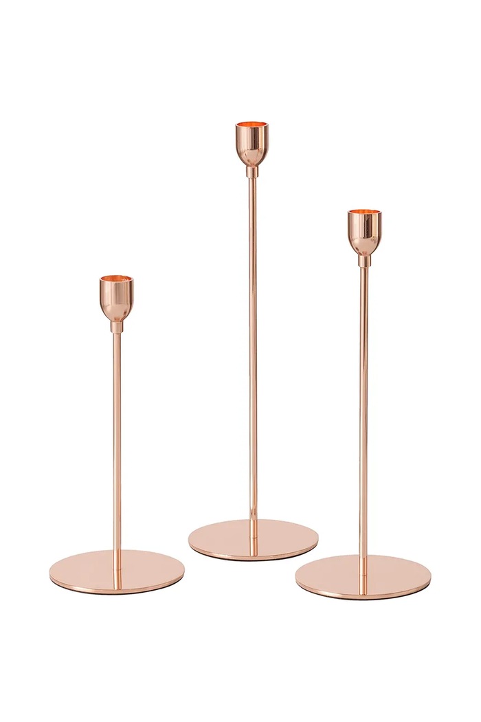 Boltze gyertyatartó készlet Malte 23 / 27 / 32 cm 3 db rózsaszín 2050053