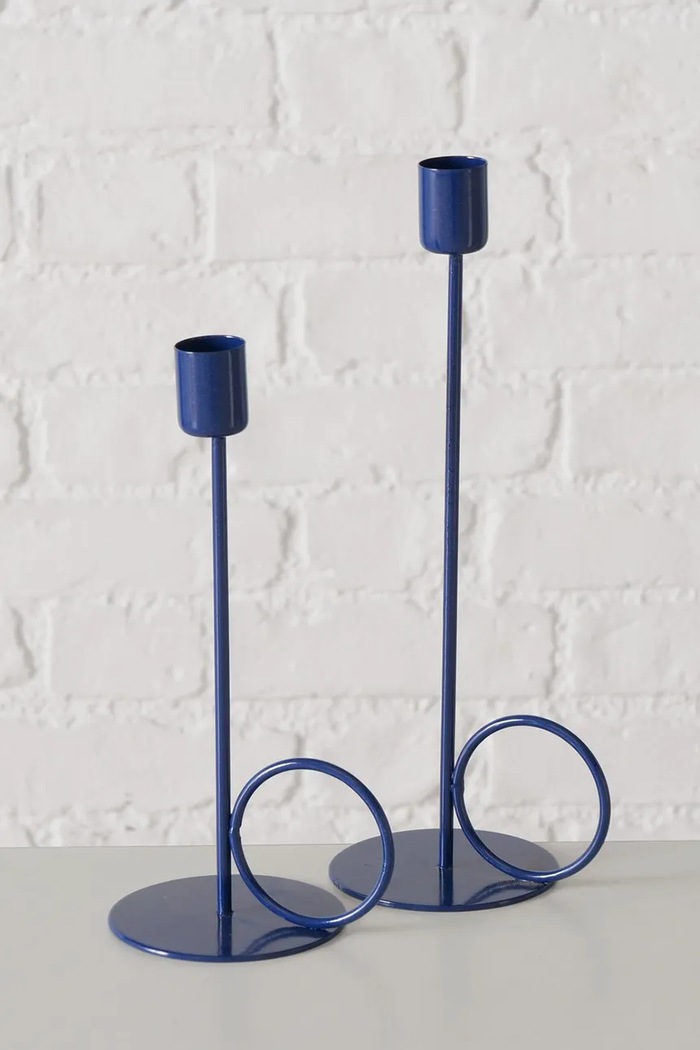 Boltze sfeșnic decorativ Mega 2-pack 2045730 bleumarin AA00