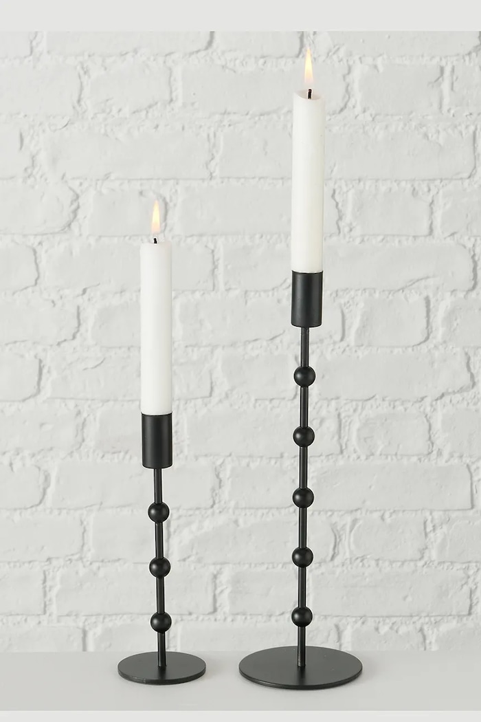 Boltze gyertyatartó készlet Kimberly 20 / 30 cm 2 db 2016684 fekete AA00