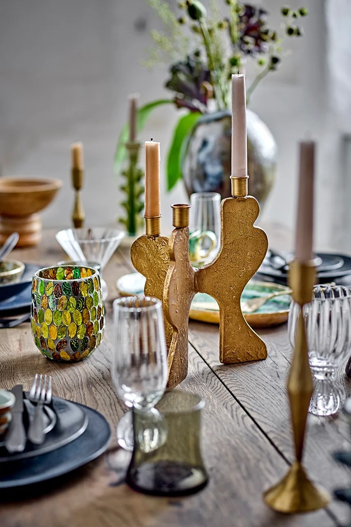 Bloomingville świecznik dekoracyjny Lux żółty 82062695