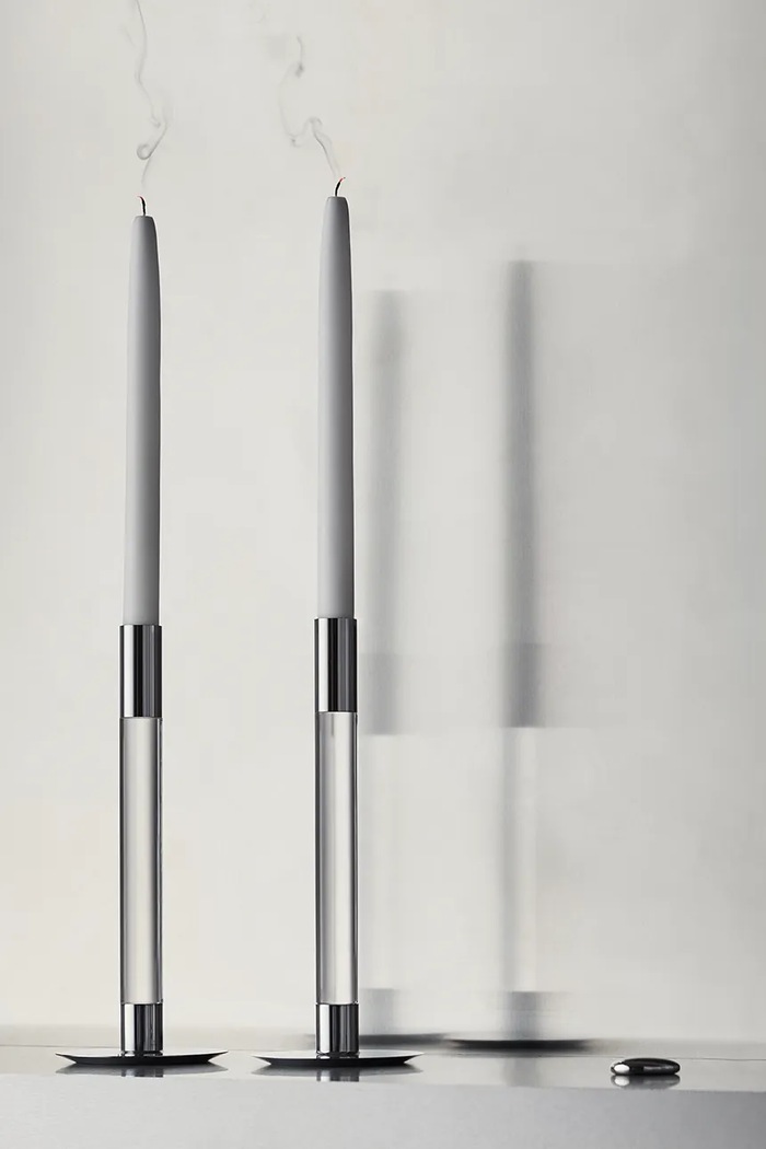 Декоративен свещник Orrefors Lumiere 26,5 cm сив 6298868