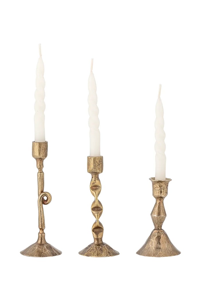 Bloomingville set de sfeșnice Efsa 8 x 5 / 11 x 4,5 /13 x 5 cm 3-pack 82068628 bej AA00