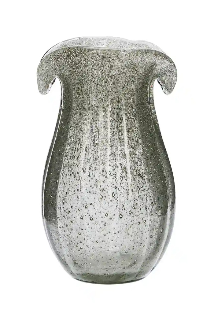 Dekoratívna váza Madam Stoltz 10 x 17 cm sivá EV.29232