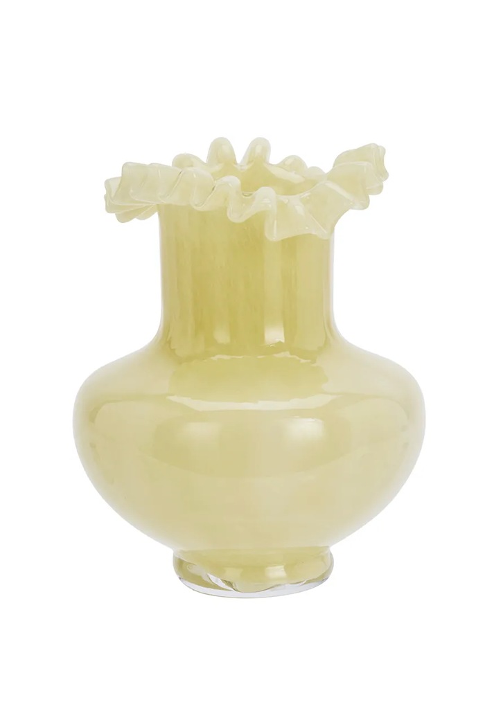 Dekoratívna váza Madam Stoltz 15 x 19,5 cm žltá J71242079BE