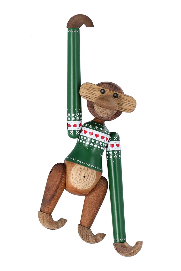 Dekorativna figura Kay Bojesen Monkey Christmas Jumper 9,5 cm 39803 pisana AA00