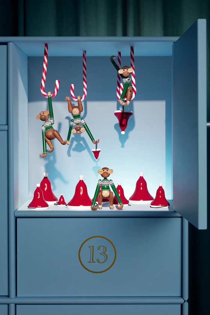 Dekorativna figura Kay Bojesen Monkey Christmas Jumper 9,5 cm 39803 pisana